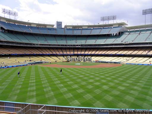 Seat view from right field pavilion section 312 at Dodger Stadium, home of the Los Angeles Dodgers