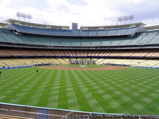 Seat view from right field pavilion section 316 at Dodger Stadium, home of the Los Angeles Dodgers