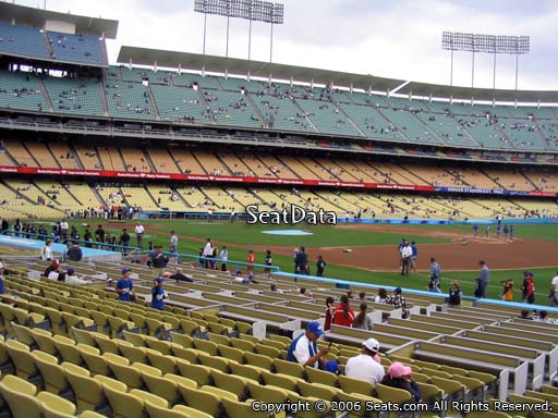 Seat view from field box section 34 at Dodger Stadium, home of the Los Angeles Dodgers