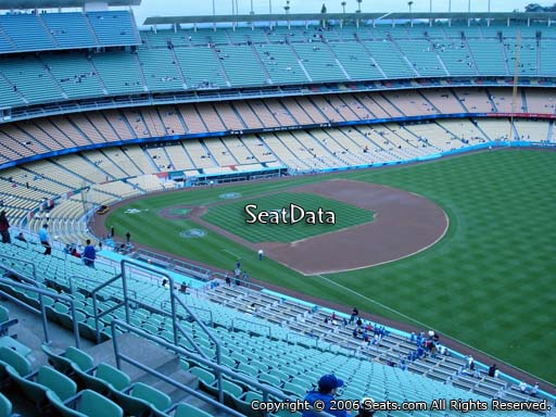 Seat view from reserve section 38 at Dodger Stadium, home of the Los Angeles Dodgers