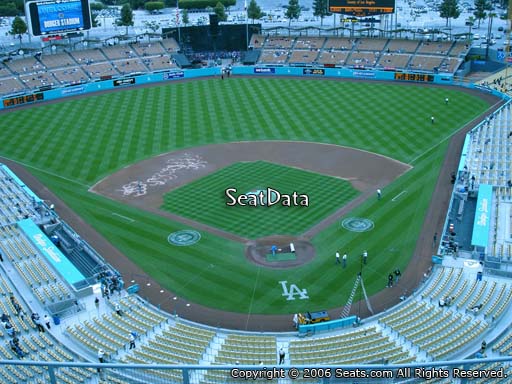 Seat view from top deck section 3 at Dodger Stadium, home of the Los Angeles Dodgers