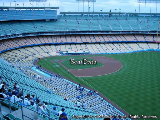 Seat view from reserve section 46 at Dodger Stadium, home of the Los Angeles Dodgers