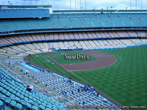 Seat view from reserve section 48 at Dodger Stadium, home of the Los Angeles Dodgers
