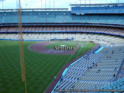 Seat view from reserve section 55 at Dodger Stadium, home of the Los Angeles Dodgers