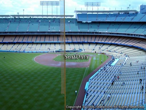 Seat view from reserve section 59 at Dodger Stadium, home of the Los Angeles Dodgers