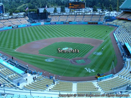 Seat view from reserve section 5 at Dodger Stadium, home of the Los Angeles Dodgers