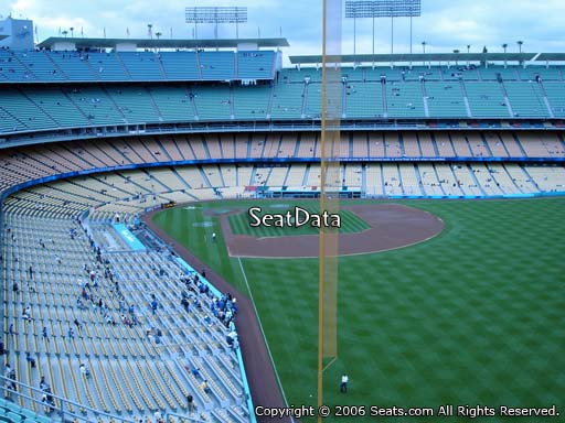 Seat view from reserve section 60 at Dodger Stadium, home of the Los Angeles Dodgers