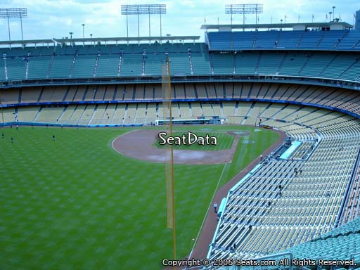 Seat view from reserve section 61 at Dodger Stadium, home of the Los Angeles Dodgers