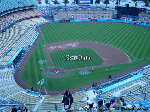 Seat view from top deck section 8 at Dodger Stadium, home of the Los Angeles Dodgers