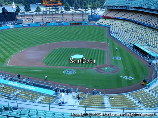 Seat view from reserve section 9 at Dodger Stadium, home of the Los Angeles Dodgers