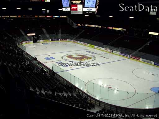 Seat view from section 216 at Scotiabank Saddledome, home of the Calgary Flames