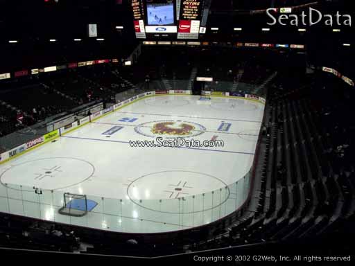 Seat view from section 220 at Scotiabank Saddledome, home of the Calgary Flames