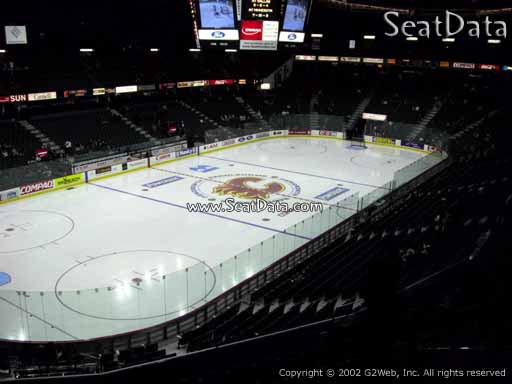 Seat view from section 222 at Scotiabank Saddledome, home of the Calgary Flames