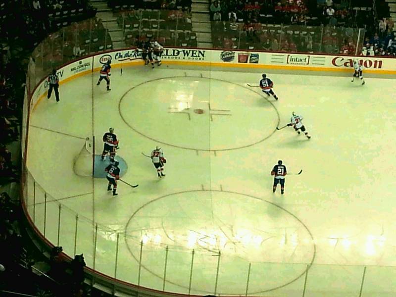 Seat view from press level section 9 at Scotiabank Saddledome, home of the Calgary Flames