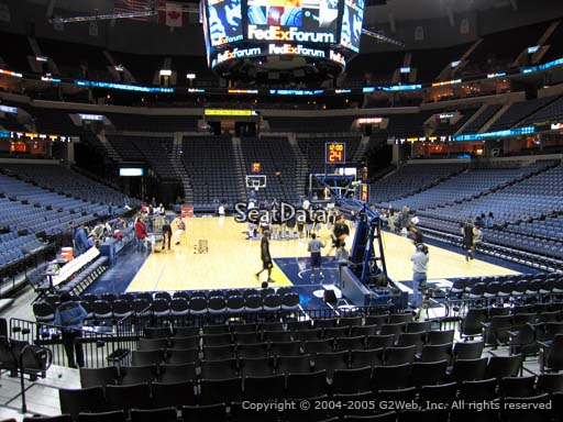 Seat view from section 109 at Fedex Forum, home of the Memphis Grizzlies.