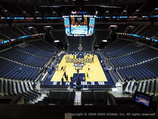 Seat view from Club Box 5 at Fedex Forum, home of the Memphis Grizzlies.