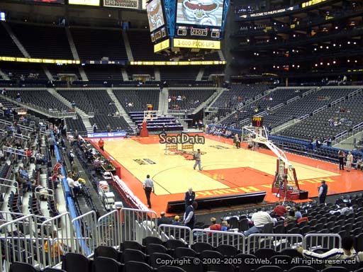View from Section 111 at State Farm Arena, Home of the Atlanta Hawks