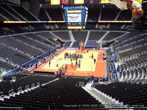View from Section 203 at State Farm Arena, Home of the Atlanta Hawks