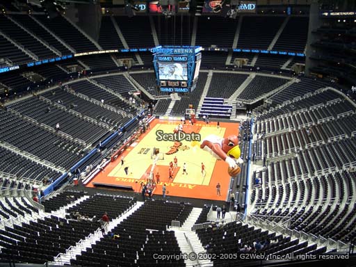 View from Section 302 at State Farm Arena, Home of the Atlanta Hawks
