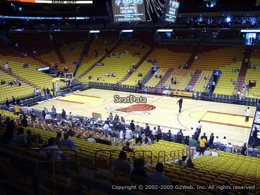 Seat view from section 104 at American Airlines Arena, home of the Miami Heat