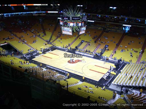 Seat view from section 322 at American Airlines Arena, home of the Miami Heat