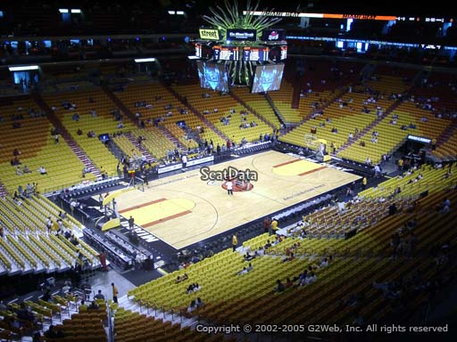 Seat view from section 328 at American Airlines Arena, home of the Miami Heat