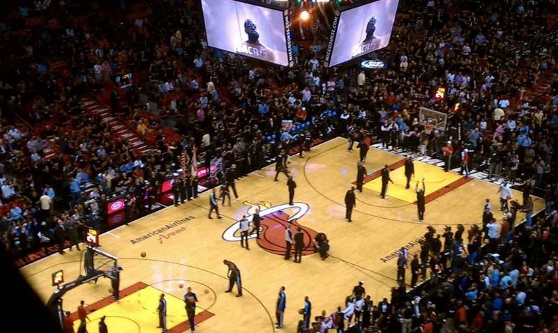 Seat view from section 402 at American Airlines Arena, home of the Miami Heat