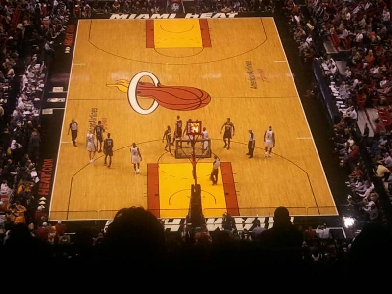 Seat view from section 405 at American Airlines Arena, home of the Miami Heat