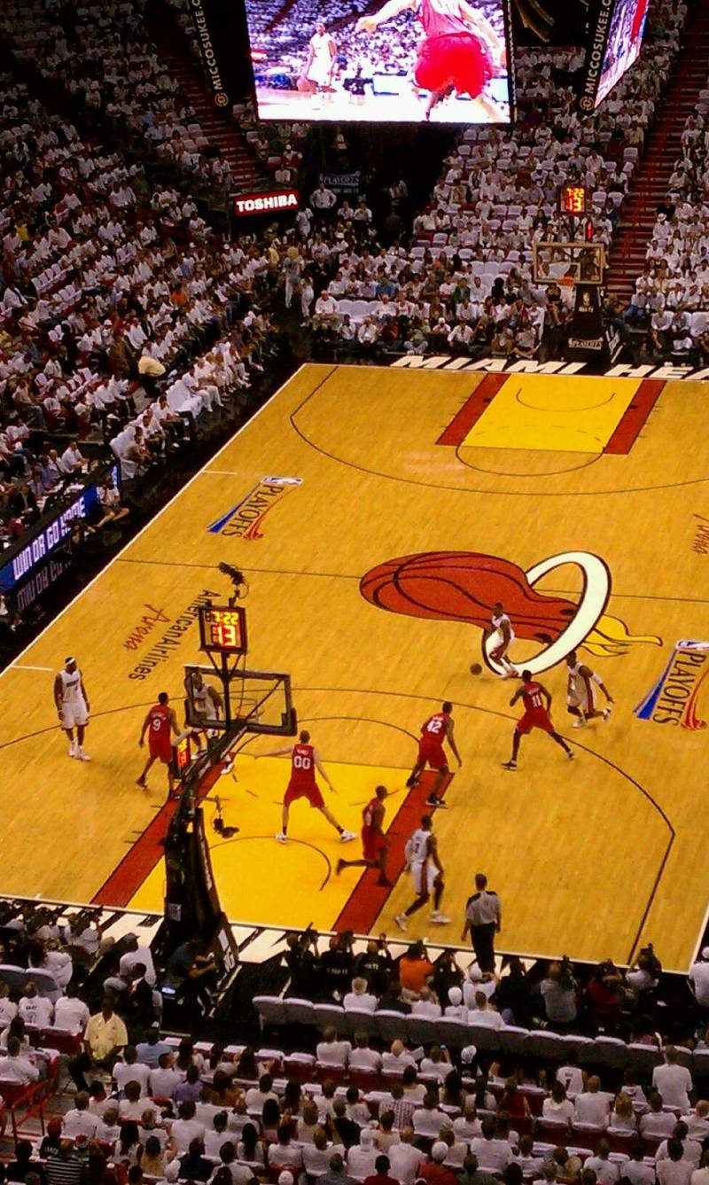 Seat view from section 414 at American Airlines Arena, home of the Miami Heat
