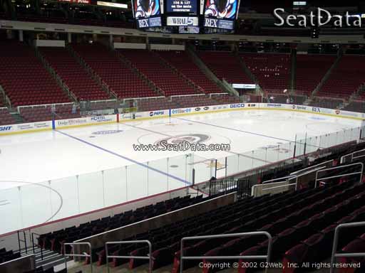 Seat view from section 107 at PNC Arena, home of the Carolina Hurricanes