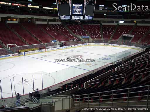 Seat view from section 123 at PNC Arena, home of the Carolina Hurricanes