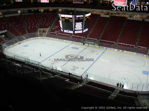 Seat view from section 302 at PNC Arena, home of the Carolina Hurricanes