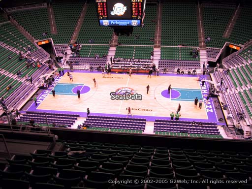 View from section 111 at Vivint Smart Home Arena, home of the Utah Jazz.