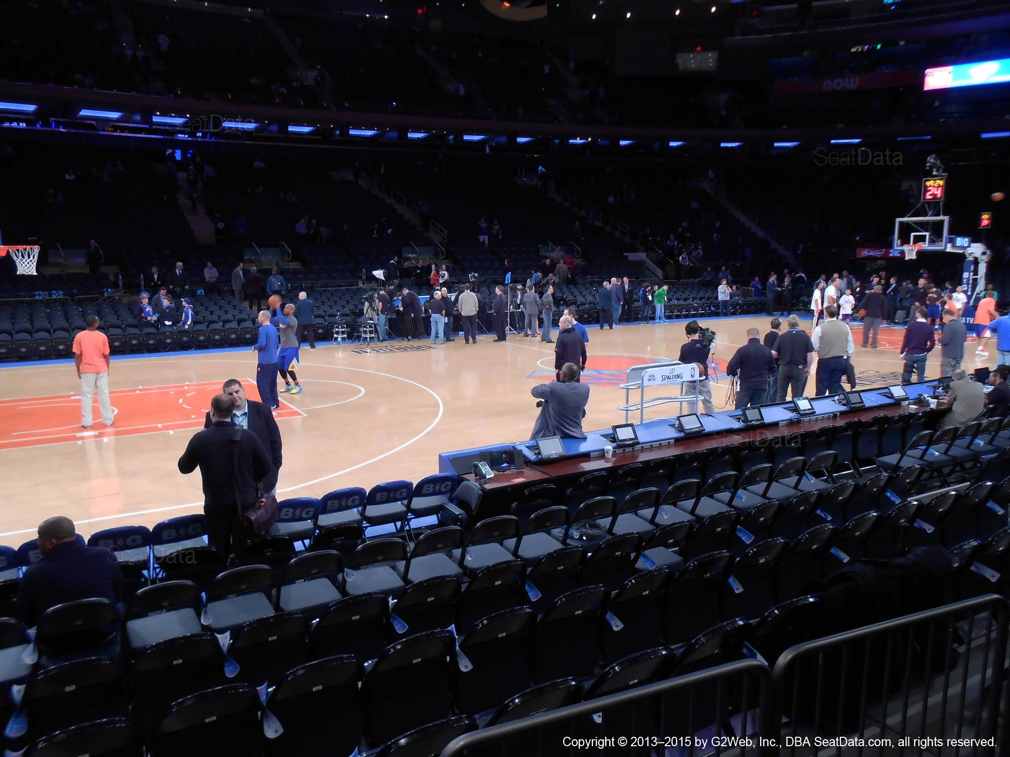 Seat view from section 4 at Madison Square Garden, home of the New York Knicks.