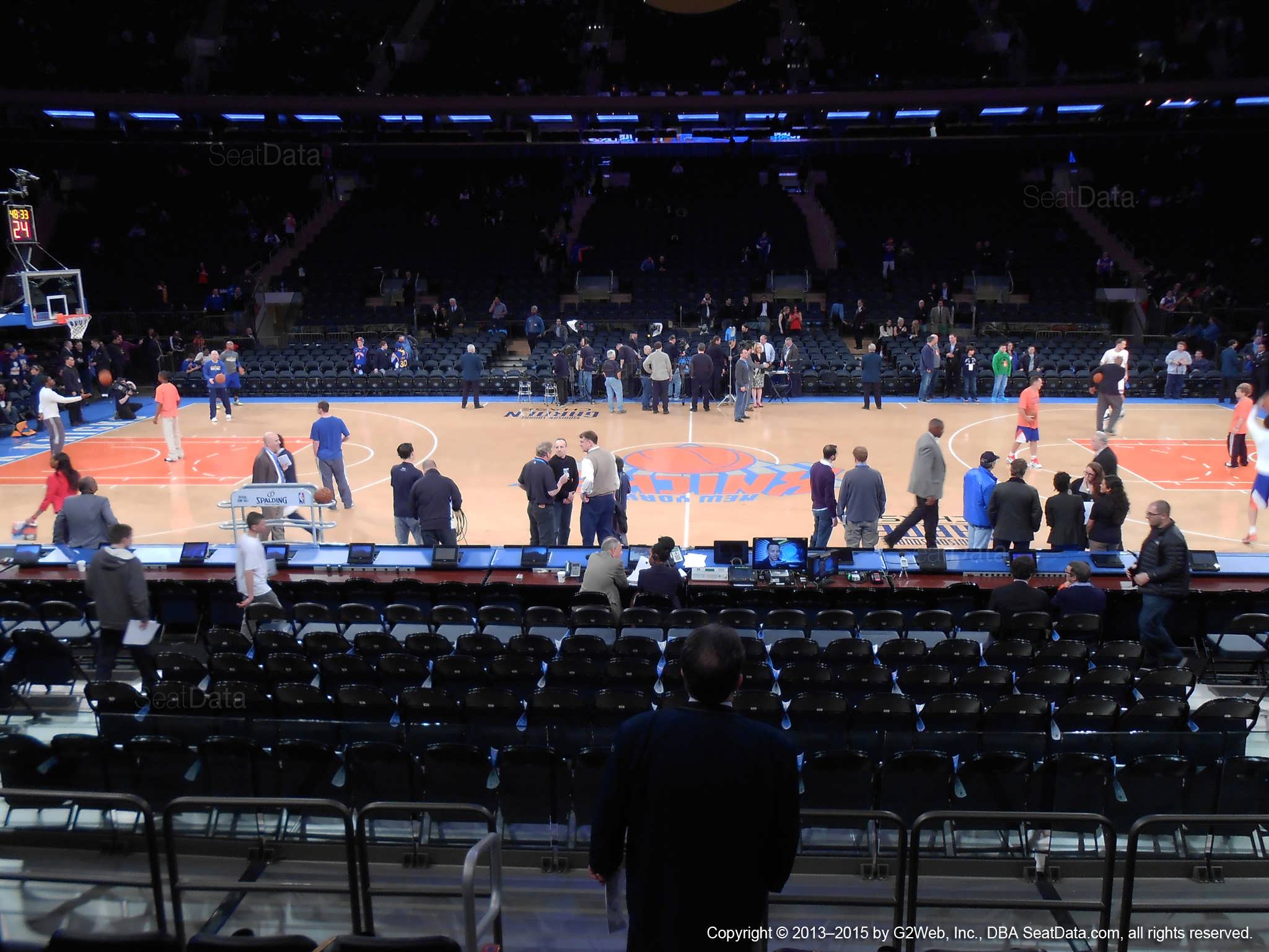 Seat view from section 5 at Madison Square Garden, home of the New York Knicks.