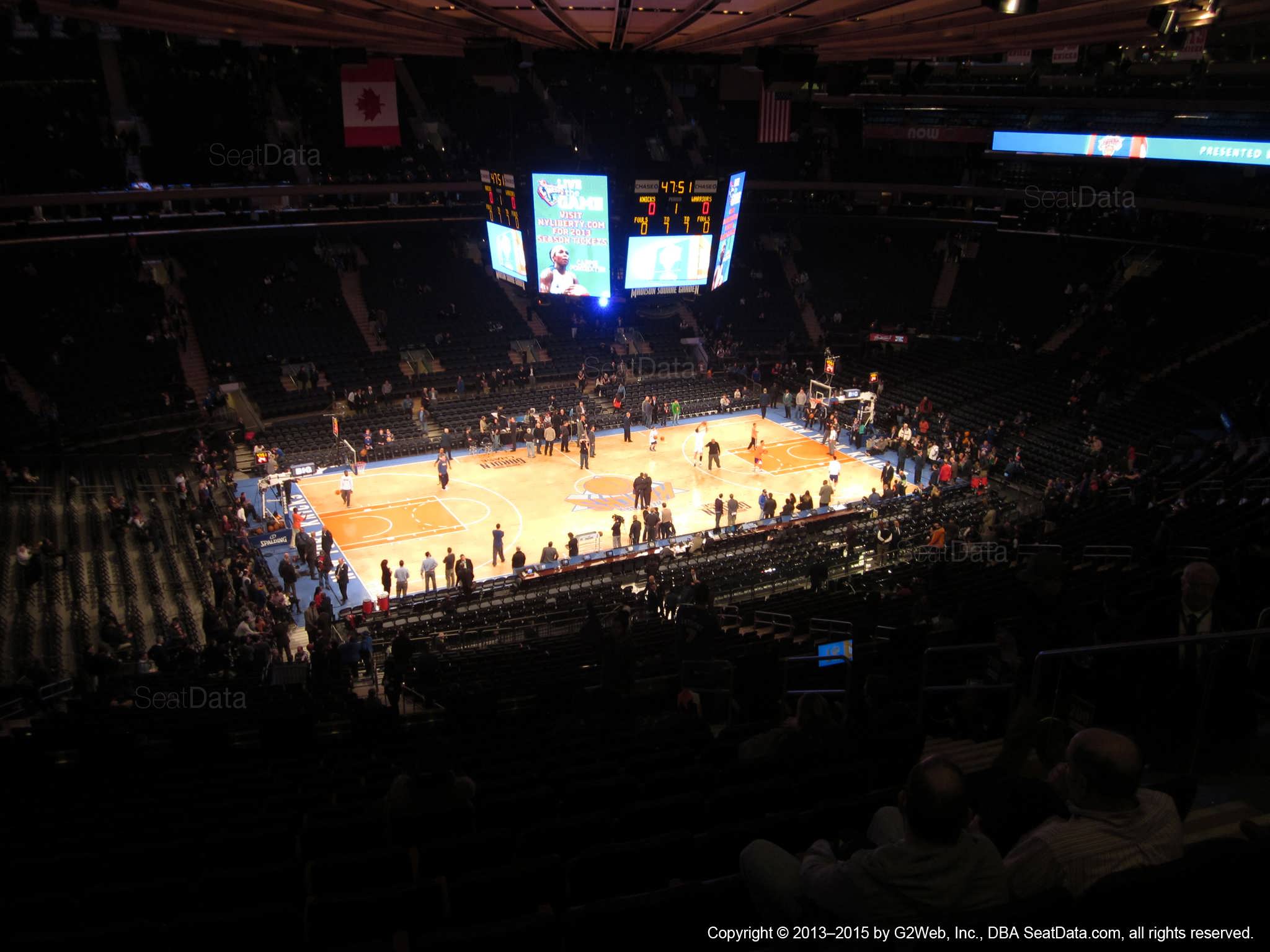 Seat view from section 209 at Madison Square Garden, home of the New York Knicks.