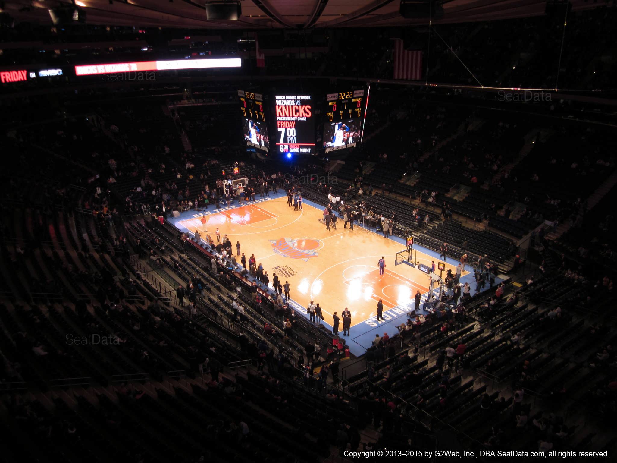 Seat view from section 317 at Madison Square Garden, home of the New York Knicks.