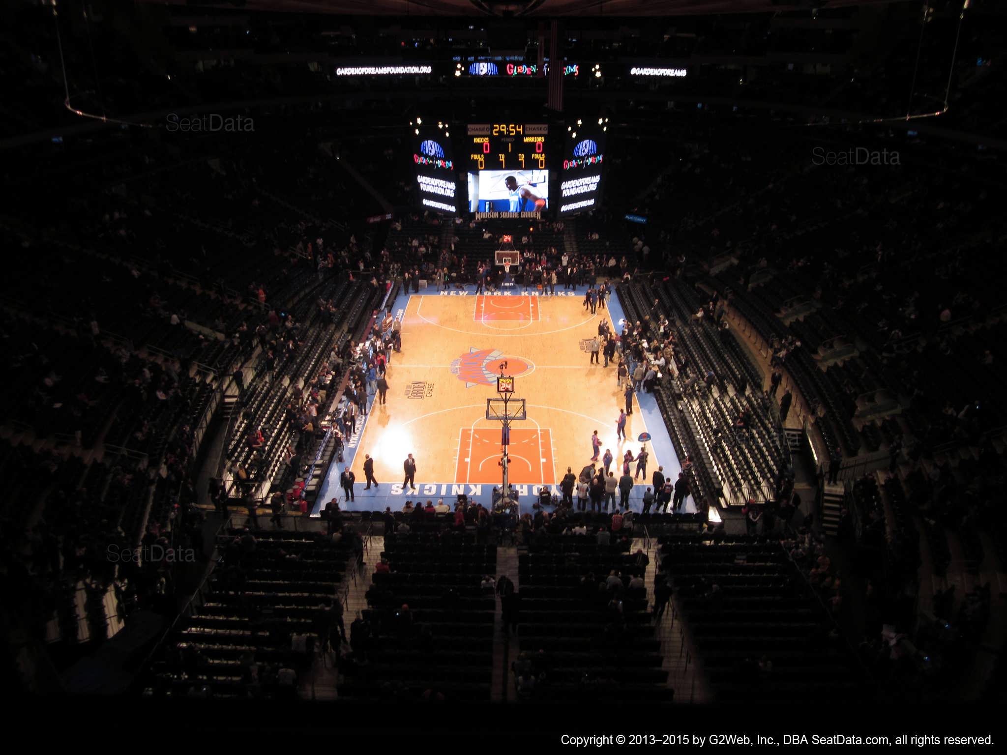 Seat view from section 320 at Madison Square Garden, home of the New York Knicks.