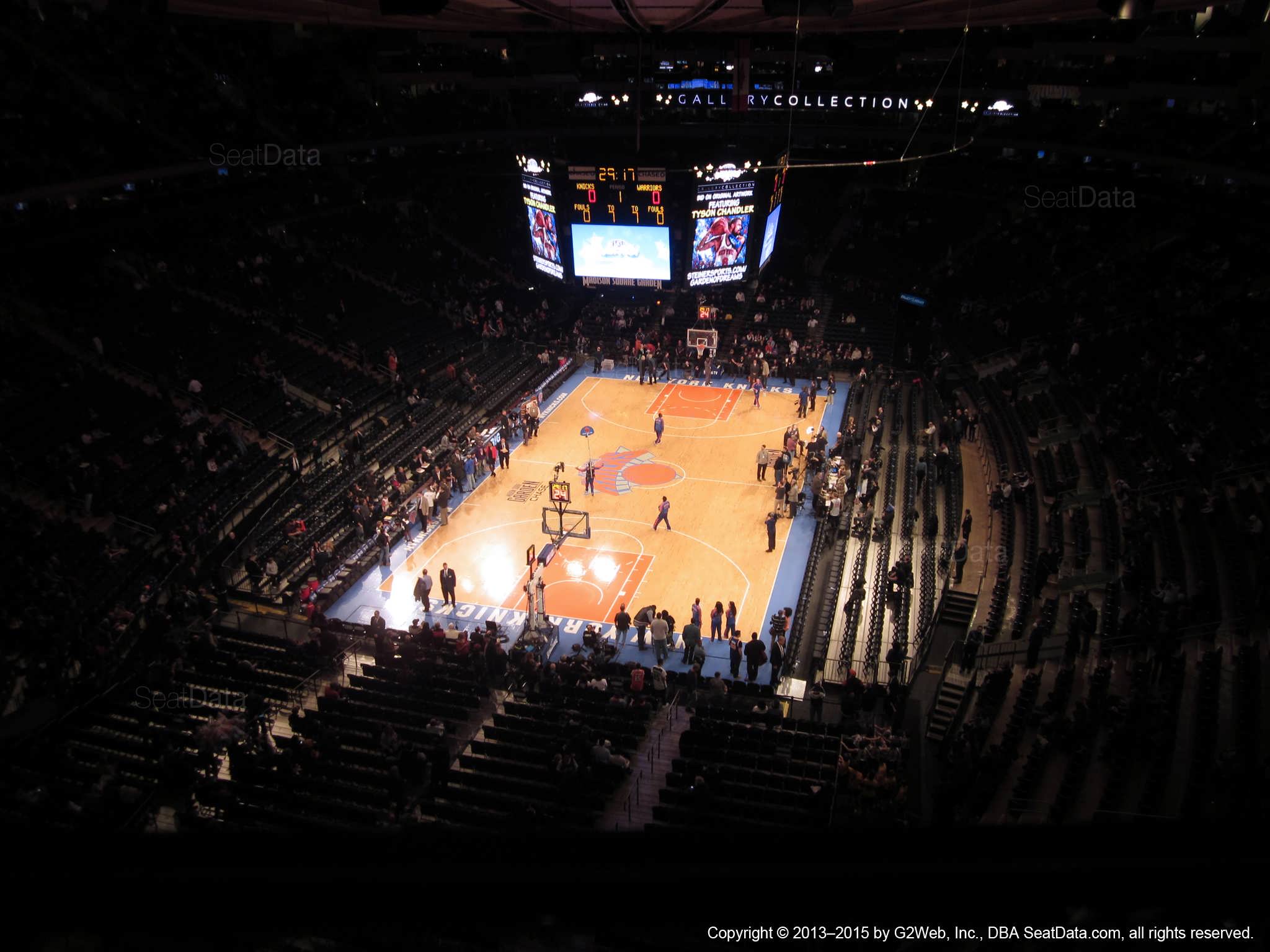 Seat view from section 321 at Madison Square Garden, home of the New York Knicks.
