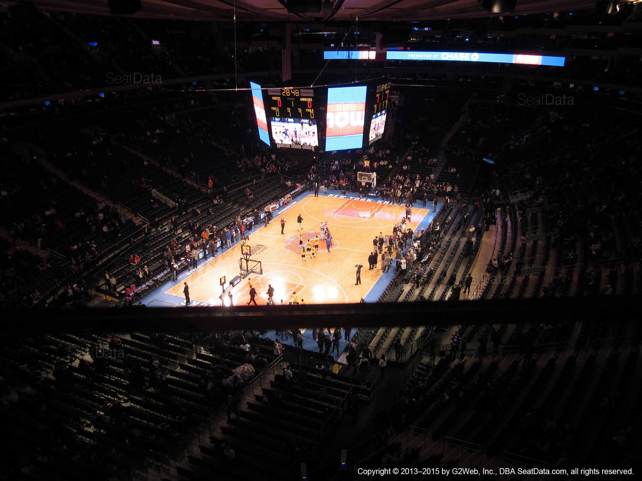 Seat view from section 322 at Madison Square Garden, home of the New York Knicks.