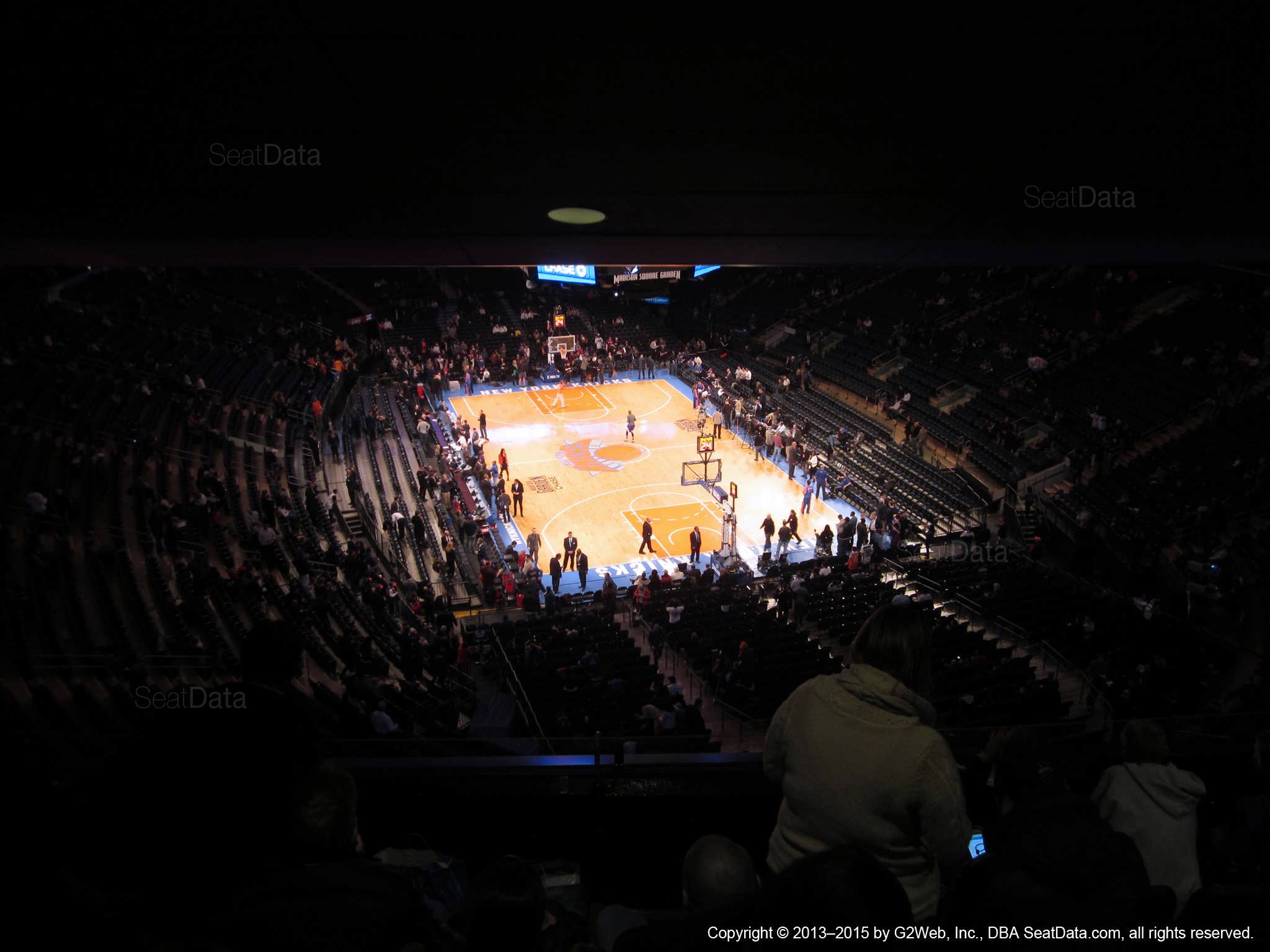 Seat view from section 415 at Madison Square Garden, home of the New York Knicks.