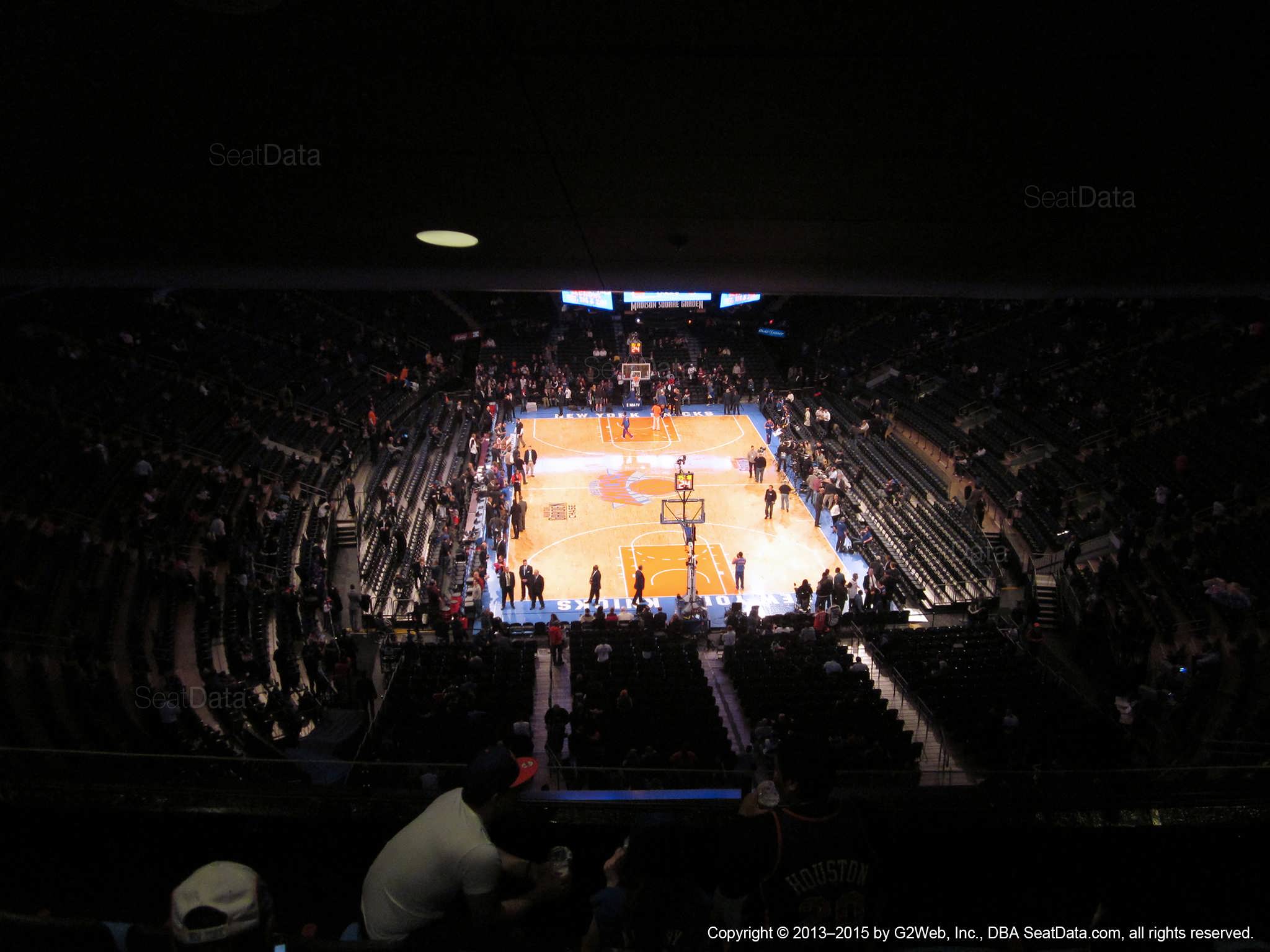 Seat view from section 416 at Madison Square Garden, home of the New York Knicks.