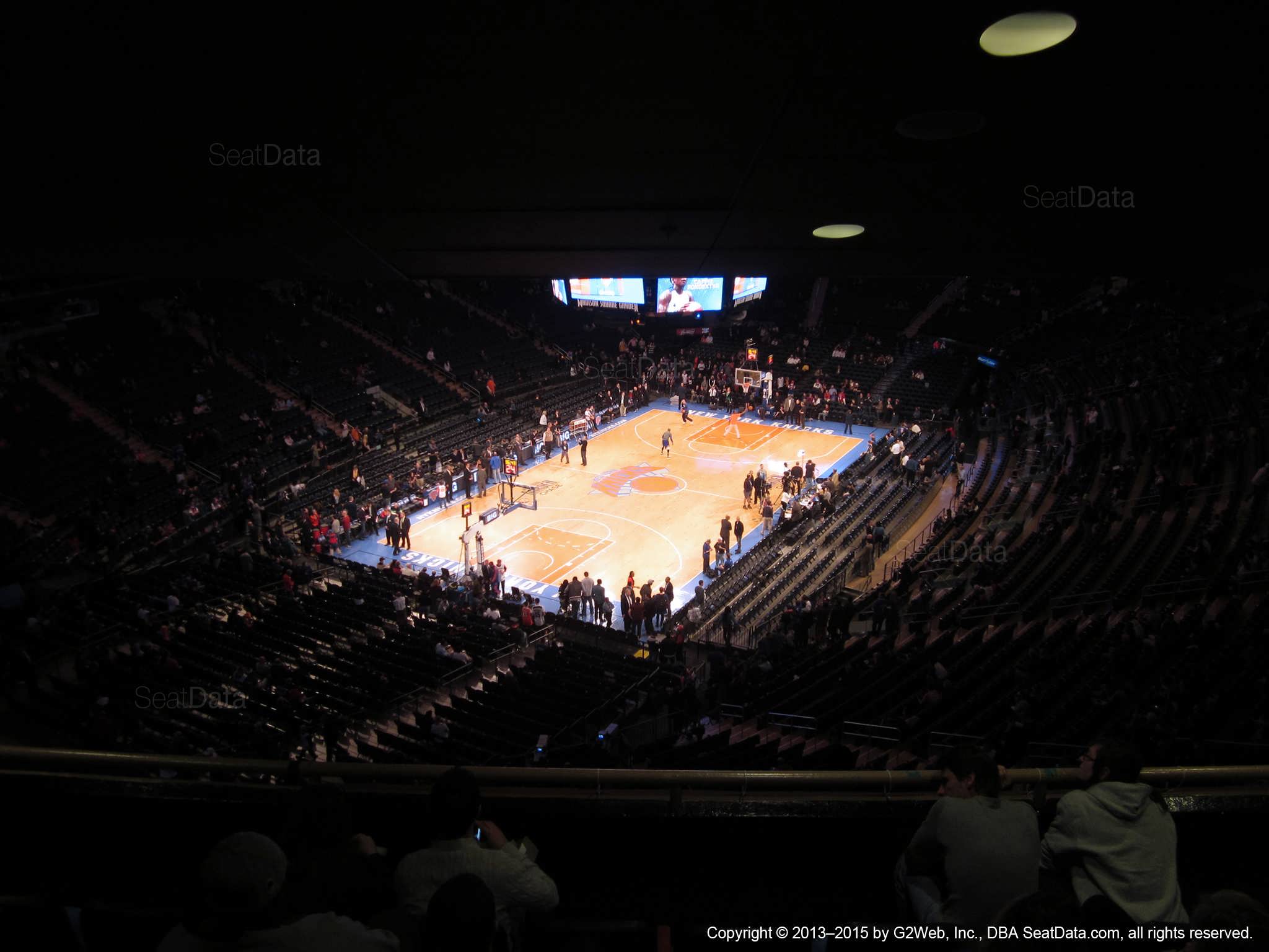 Seat view from section 419 at Madison Square Garden, home of the New York Knicks.