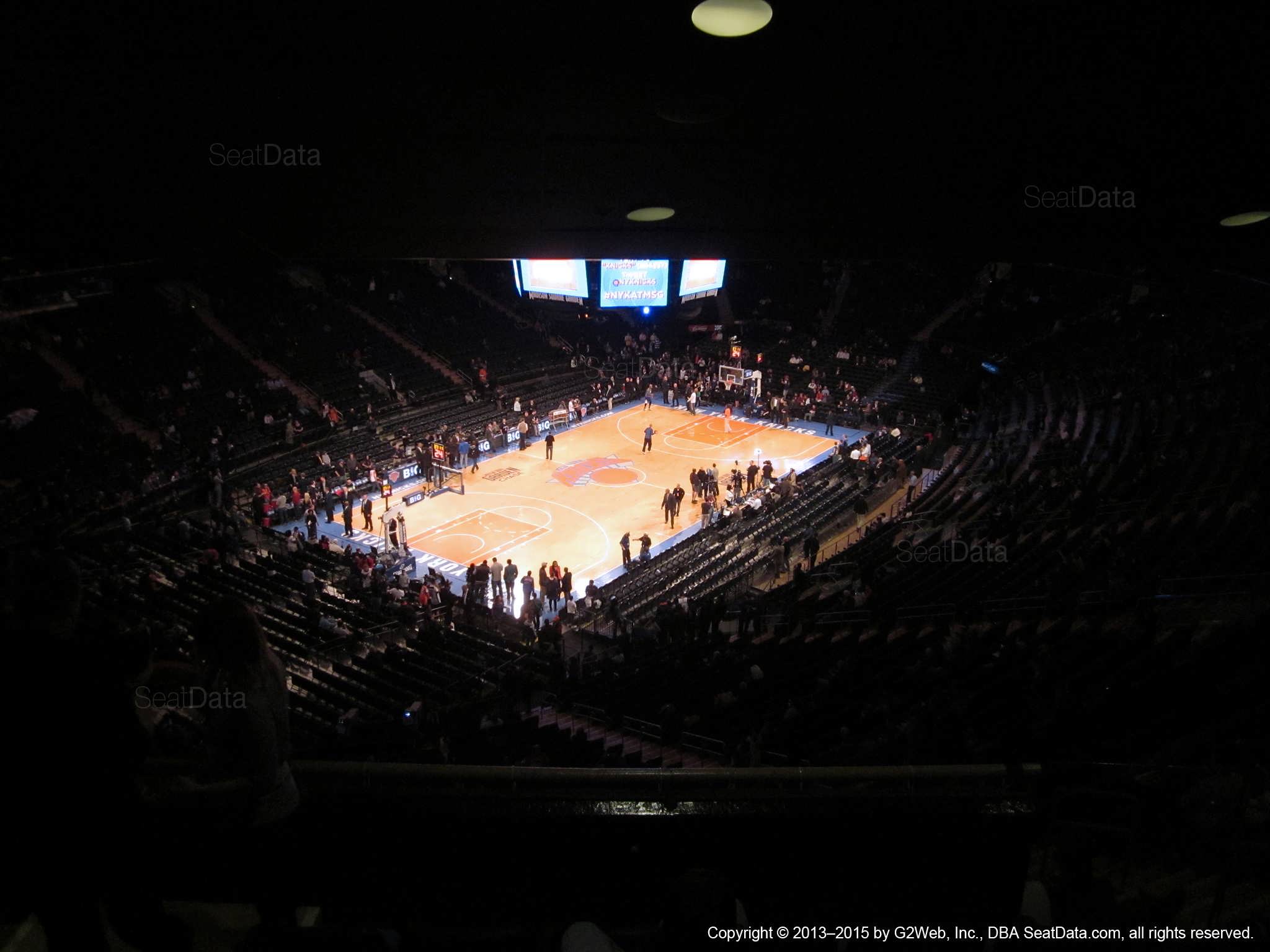 Seat view from section 420 at Madison Square Garden, home of the New York Knicks.