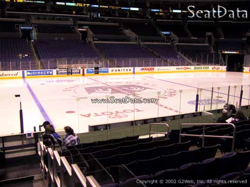 Seat view from section 102 at the Staples Center, home of the Los Angeles Kings