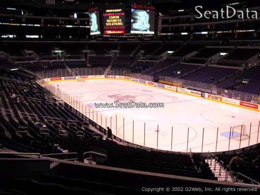 Seat view from section 210 at the Staples Center, home of the Los Angeles Kings