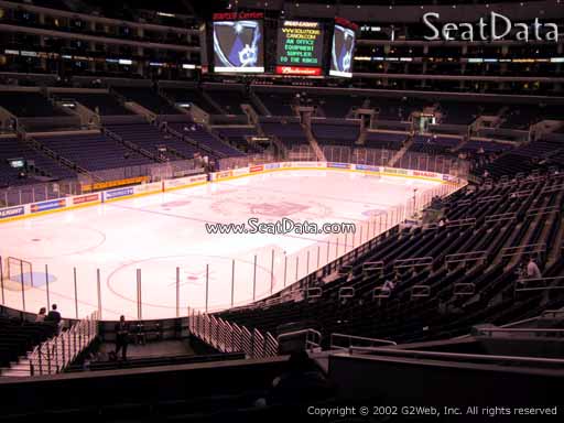 Seat view from section 214 at the Staples Center, home of the Los Angeles Kings
