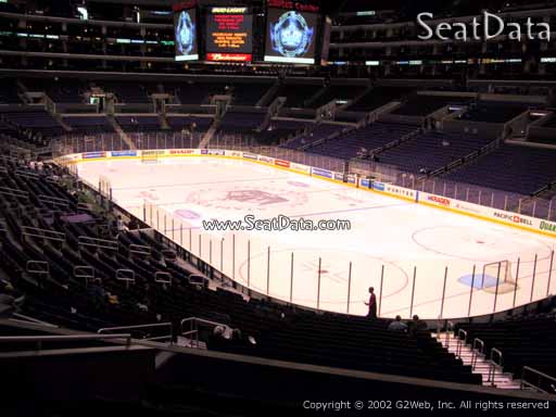 Seat view from section 219 at the Staples Center, home of the Los Angeles Kings