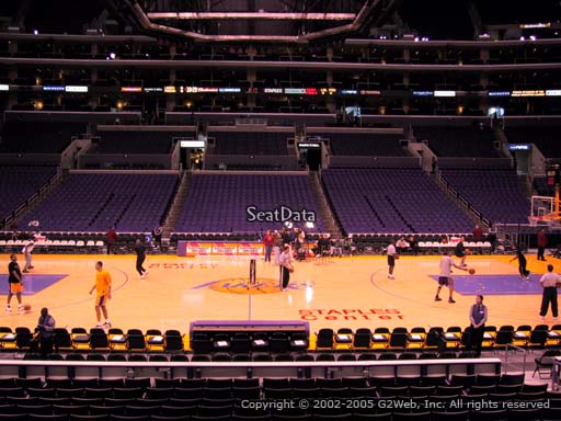 Seat view from section 111 at the Staples Center, home of the Los Angeles Lakers