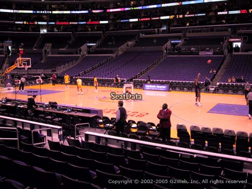 Seat view from section 119 at the Staples Center, home of the Los Angeles Lakers